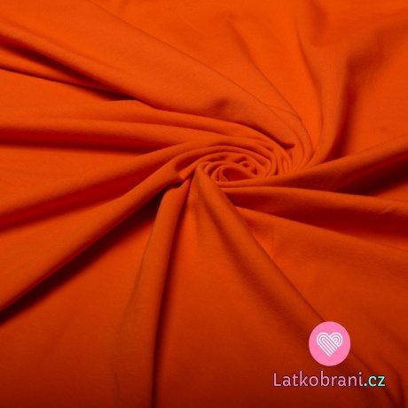 Jednobarevný úplet oranžová 220 g, šíře 180 cm