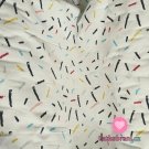 Bavlněné plátno barevné konfety na bílé
