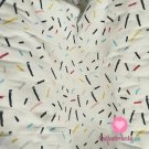 Bavlněné plátno barevné konfety na bílé