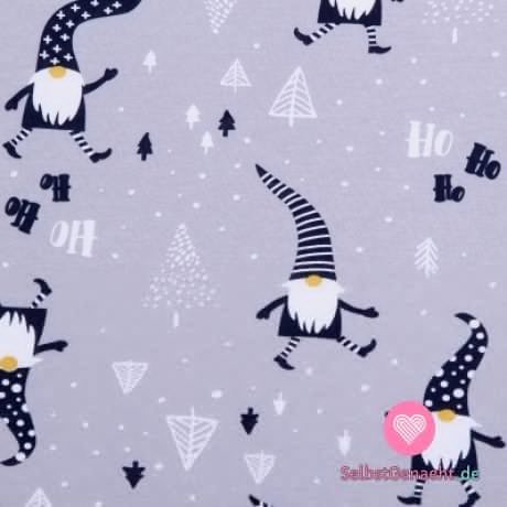 Baumwollstrick-Weihnachtself auf Grau
