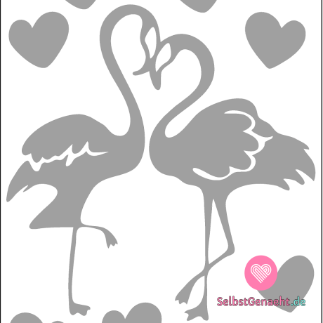Reflektierende Flamingos zum Aufbügeln in der Liebe