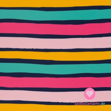 Softshell-Print aus unregelmäßigen Streifen in Pink mit Fleece
