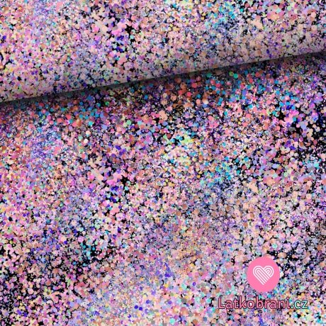 Teplákovina potisk barevné konfety 