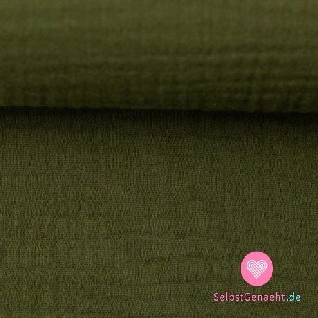 Doppelte Gaze / Musselin einfarbig grün khaki