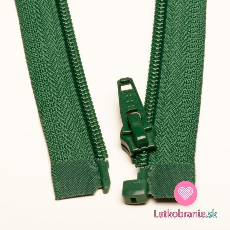 Zips špirálový deliteľný zaprášený zelený 45cm