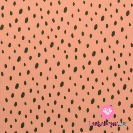 Softshell potisk nepravidelné puntíky na růžové
