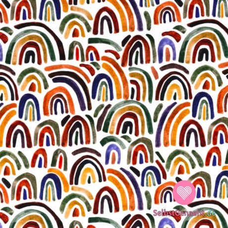 Strickwarenprint bunt Regenbogen auf weiß