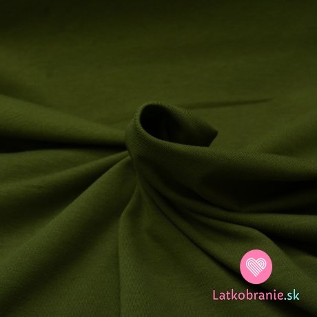 Úplet jednofarebný khaki zelená tmavšie 160 g