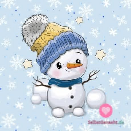 Paneldruck eines Schneemanns mit Mütze