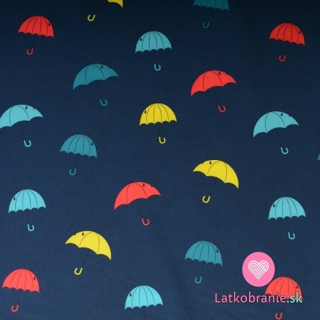 Softshell farebné dáždniky na námorníckej modrej