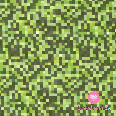 Úplet potisk bláznivé pixely zelené