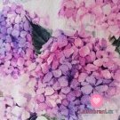 Teplákovina potisk kytice hortenzií na smetanové