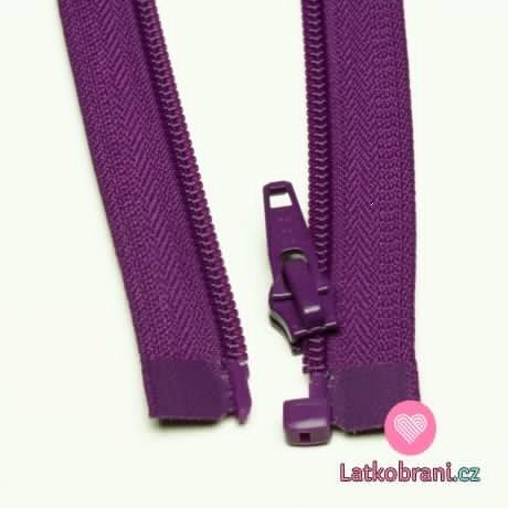 Zip spirálový dělitelný fialový 50cm