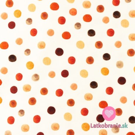 Úplet potisk nepravidelné puntíky do červena na bílé