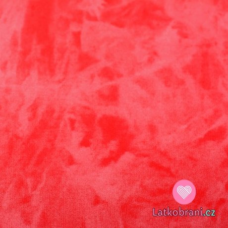 Teplákovina červená batika