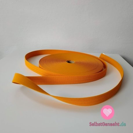 Elastischer, orangefarbener 25-mm-Gürtel