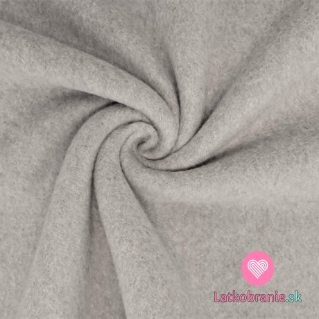 Bavlnený fleece jednofarebný šedý melanž