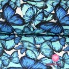 Teplákovina motýlci modří na smetanové