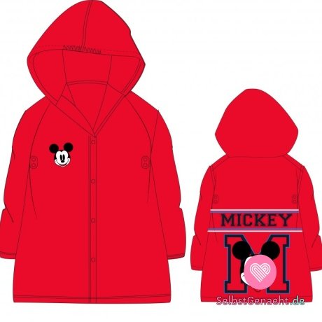 Kinderregenmantel Mickey, roter Vel. 98-104