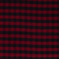 Bavlněný flanel červeno - černá kostka 