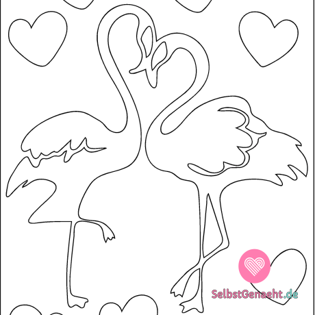 Weiße Bügelmaschine Flamingos verliebt