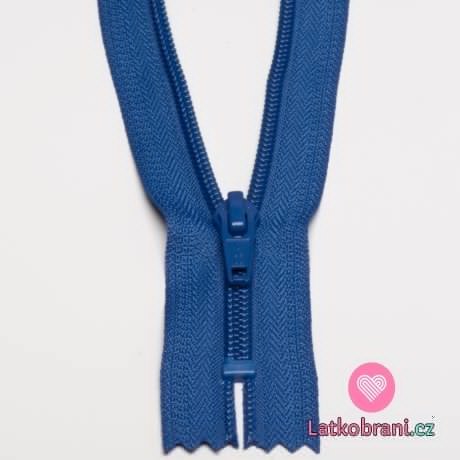 Zip spirálový nedělitelný jeansově modrý 18 cm