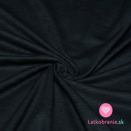 Modalový úplet s bavlnou jednofarebný čierny