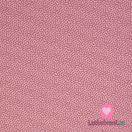 Úplet drobné tmavě růžové puntíčky na starorůžové 