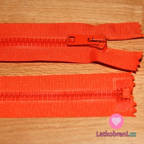 Zip kostěný dělitelný 50cm oranžový