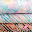 Úplet potisk batika barevné šikmé proužky, BIO