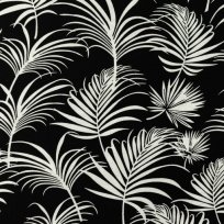 Viskóza bílé palmové listy na černé