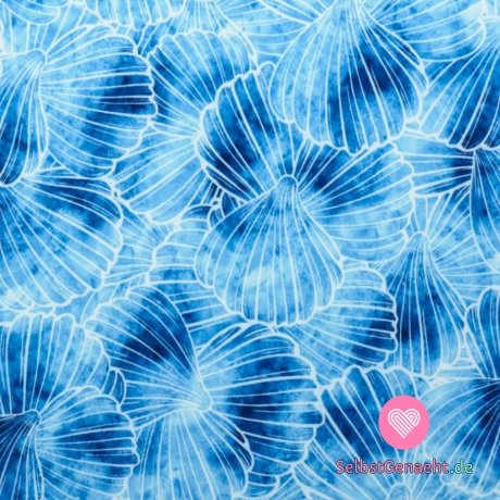 Softshell Winter - Blumen aqua