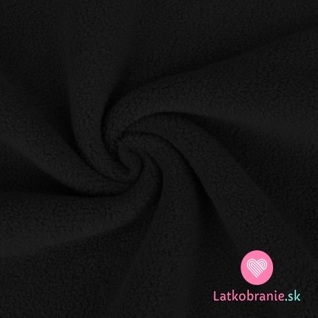 Bavlnený fleece jednofarebný čierny