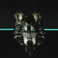 Teplákovina panel potisk vlk s pronikavým pohledem na černé