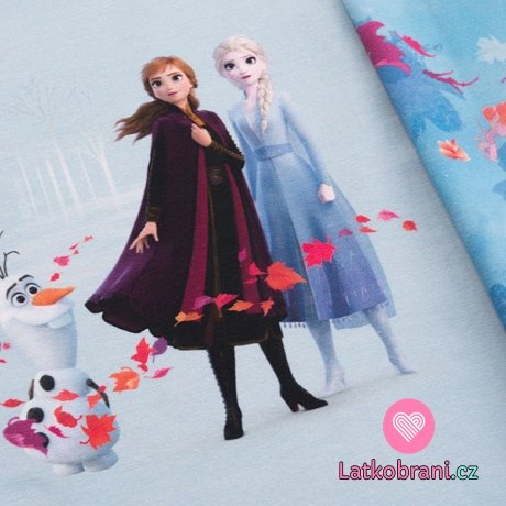 Úplet panel Ledové království 2 - Anna, Elsa a Olaf na modré