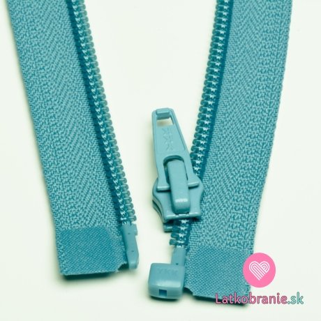 Zips špirálový deliteľný zaprášený modrý 65cm