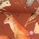 Bavlněné plátno potisk zvířátka na podzim na cihlové