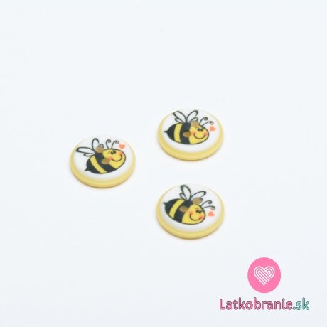 Gombík okrúhly, detský včielka na žlté