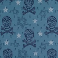 Softshell s fleecem lebky a hvězdy na modré
