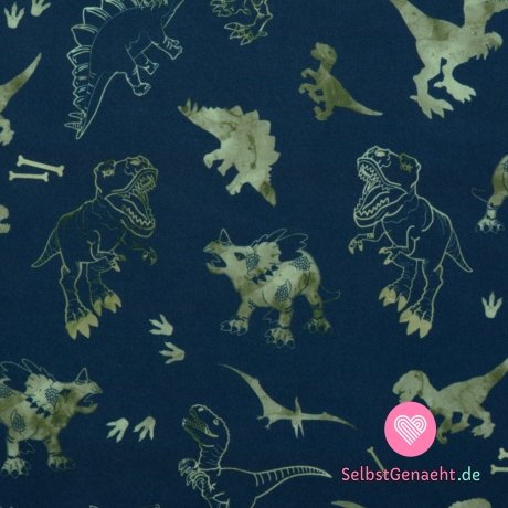 Softshell-Dinosaurier-Print auf Marineblau