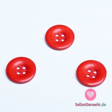 Glatter glänzender roter Knopf 24mm