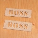 Štítek na oblečení "BOSS" nápis 20x55 mm
