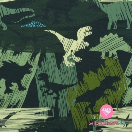 Softshell-Dinosaurier-Print auf schwarzem Tarnmuster
