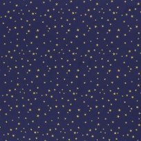 Bavlněné plátno potisk hvězdičky na tmavě modré