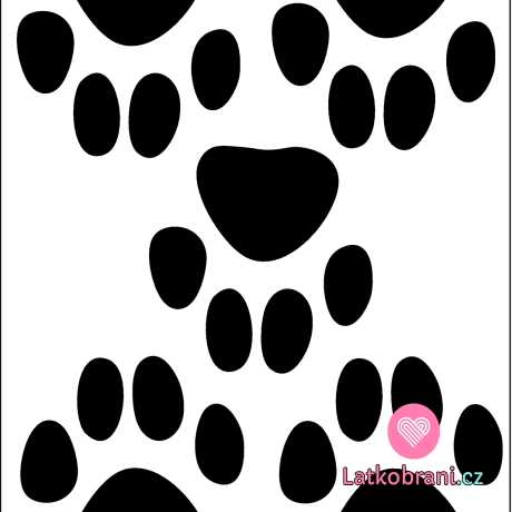 Černá nažehlovačka psí stopy (5ks)