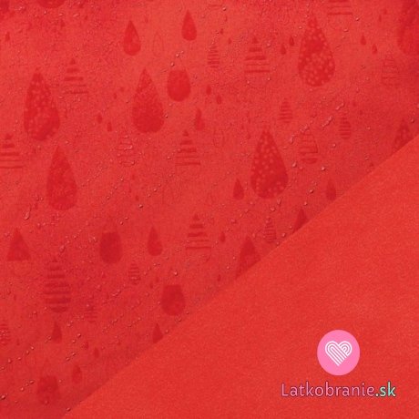 Softshell zimné strečový červený magické kvapky dažďa