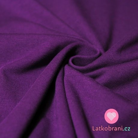 Jednobarevný úplet tmavě fialová 220 g, šíře 180 cm