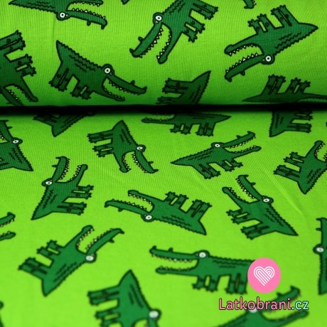 Úplet zelený krokodýl na zelené
