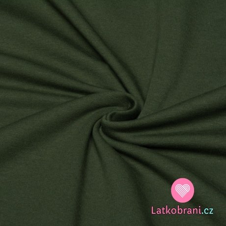 Jednobarevná teplákovina khaki zelená 