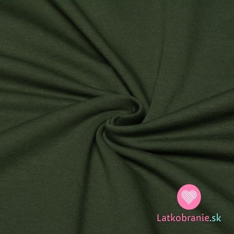 Jednofarebná teplákovina khaki zelená